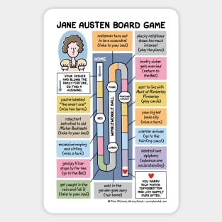 Jane Austen Board Game Sticker